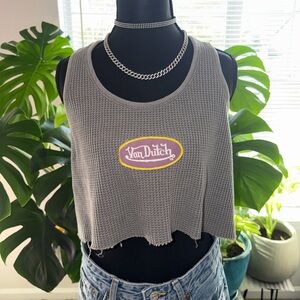 Von Dutch Charcoal Gray Crop Top